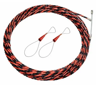 Produktbild von Kabeltrekhulp - 50 Meter Traktiespiraalband - 2 geleideveren - 6 mm Durchmesser - für Kabelverlegung in Leitungen - rot und schwarz