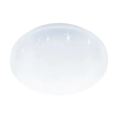 Image de EGLO Plafonnier Pogliola-S, Ø 31 cm, effet cristal Plafonnier LED, lampe de salon, lampe blanche, lampe de chambre d'enfant, lampe de cuisine, lampe de bureau