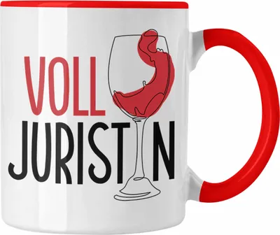 Produktbild von Trendation - Volljuristin Tasse Wein Geschenk Jura Lustiger Spruch Geschenkidee Juristin (Rot)