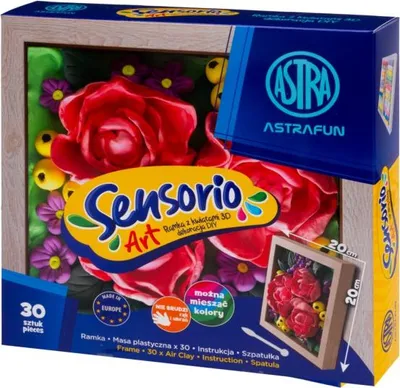 Obrázek produktu pro Modelovací hmota s rámečkem Astra Sensorio Art - Pivoňky, 30 barev, 336125002