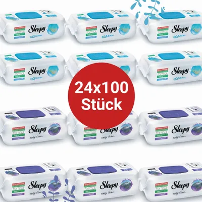 Produktbild von Sleepy Easy Clean Oberflächenreinigungstücher – 12x100 Montain + 12x100 Ocean | Streifenfreie Fenster