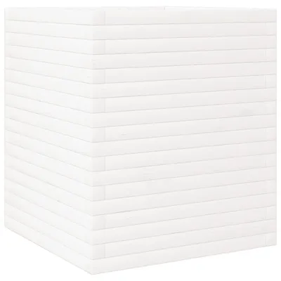 Image de Jardinière blanc 60x60x68,5 cm bois de pin massif