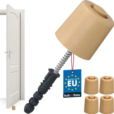 Produktbild von KOTARBAU® 4er Set Türstopper Boden zum Schrauben - 43 mm - Beige - Bodentürstopper - Bodenmontage - Türstopper - aus Gummi