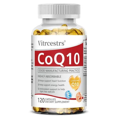 Image de CoQ10 avec vitamines C et E, haute absorption, soutien de la fonction cardiaque, 120 capsules