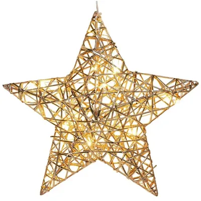 Obrázek produktu pro Svítící hvězda – LED dekorace – 20 LED diod – 30 cm – zlatá barva