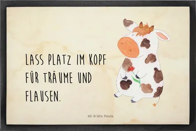 Produktbild von Mr. & Mrs. Panda Fussmatte Kuh 40 x 60 cm - Vintage - Geschenk, Schmutzmatte, fußmatte, Kühe, Fußabtreter, Spruch, Schmutzfangmatte, Milchkuh, Milch, Bauernhof, Hof