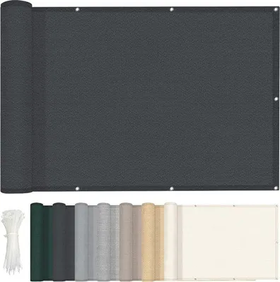 Produktbild von Famanu Balkonschirm 100x600cm - Wind- und UV-Schutz für Terrasse und Garten