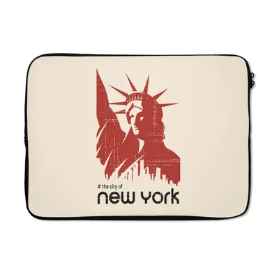 Produktbild von MuchoWow® Laptop Hülle 13 Zoll New York - Rot - Freiheitsstatue Laptoptasche - Laptophülle - Sleeve - Rundumschutz