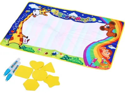 Produktbild von Wassermatte für Kinder 3+ Kreatives Spielzeug Verschwindende Zeichnungen + 2 Schreiber + 6 Puzzles