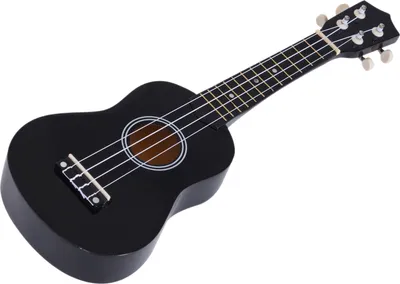 Produktbild von HOMCOM Ukulele 21 Zoll Sopran-Ukulele für Anfänger, geeignet für Konzerte und Schulen, Nylonsaiten, Holzmaterial, Schwarz