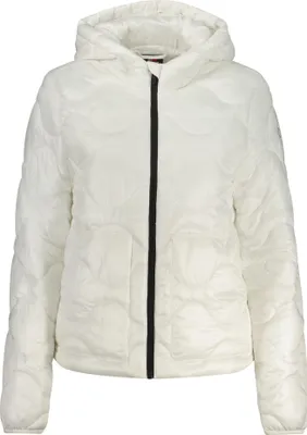 Produktbild von Elegante Damenjacke in Weiß mit Kapuze und Kontrastdetails