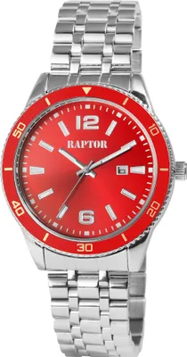 Produktbild von Raptor Herrenuhr "Brandon" mit Edelstahlarmband, Datumsanzeige