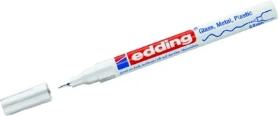 Produktbild von Glanzlack-Marker edding 780 weiß Packung mit 10 Stück
