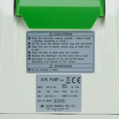 Produktbild von ATB Water JDK-S-150 Belüfterpumpe für Teiche & Aquarien, ölfrei, energieeffizient, 150 l/min, < 44 dBA, Metall, 230x240x180 mm