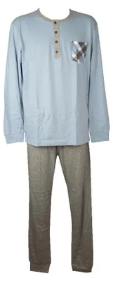 Immagine prodotto di Pigiama uomo LVB LOVABLE cotone manica lunga collo serafino maglia diritta pantalone con polsini articol X255558, ITA 6 - INT XL - UK XL - D 6 - EU XL, Cotone 90%,Viscosa 10%