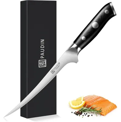 Produktbild von Filetiermesser Fisch 18 cm Deutscher Edelstahl 1.4116 G10 Griff scharf