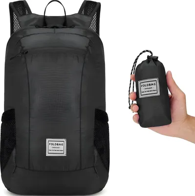 Immagine prodotto di Zaino Pieghevole Resistente all’Umidità BP-39250 - Nero | Leggero e Compatto KP39250