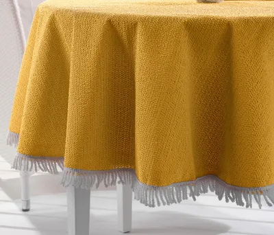 Produktbild von Garten Balkon Terrasse Camping Tischdecke, Eckig Rund Oval, Größe und,Gelb, (Oval190x140cm)