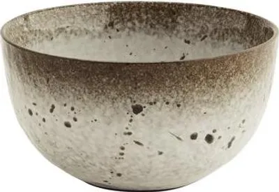 Produktbild von Steingut Schüssel Serie M in Weiß-Braun, Ø 15 cm H 8 cm, naturbelassene Optik