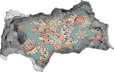 Produktbild von Selbstklebender Loch-3D-Aufkleber 95x73 cm ethnische Blumen