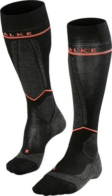 Zdjęcie produktu dla FALKE SK Energising Wool skarpety narciarskie damskie black/neon red 39-42 W2