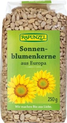 Produktbild von Rapunzel 194009, Sonnenblumenkerne, 250 g, 609 kcal, 2523 kJ, 26,5 g, 5,4 g