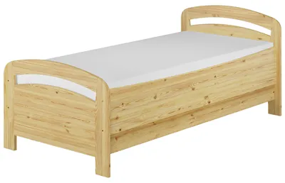 Produktbild von Seniorenbett extra hoch Einzelbett 90x200 Kiefer Massivholz Holzbett Zubehör wählbar V-60.43-09Rollrost und Matratze inkl.