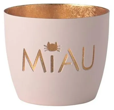 Produktbild von Gift Company Windlicht Madras Miau Pastellrosa/Gold