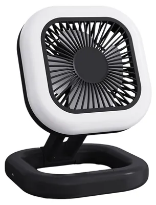 Produktbild von Campingventilator mit LED-Laterne, wiederaufladbarer Akku-Ventilator, tragbarer Zeltventilator, USB-Tischventilator mit Licht für Stromausfälle und Hurrikannotfälle
