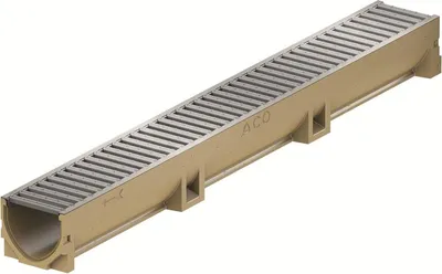 Obrázek produktu pro Žlab odvodňovací polymerbetonový ACO Euroline s pozinkovaným roštem, délka 1000 mm