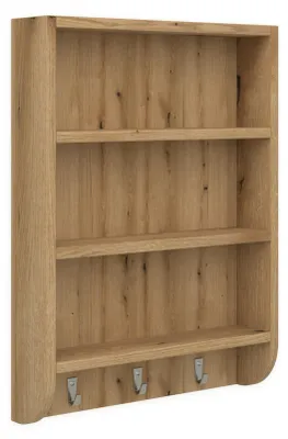 Produktbild von regalik Hängeschrank Badschrank, mit Haken und offen Regal, Eiche, platzsparend