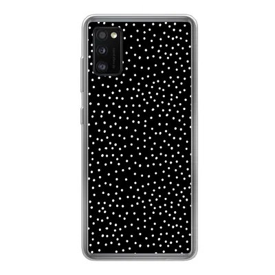 Produktbild von MuchoWow® Handyhülle Schutzhülle Hülle für Samsung Galaxy A41 Polka dots - Schwarz - Weiß Silikon Softcase Handy Hülle - Mobiltelefon