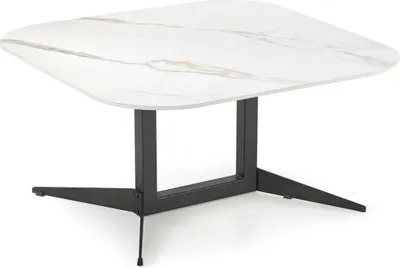 Zdjęcie produktu dla Ława BORNA 80x80 biały marmur/czarna