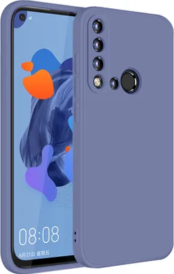 Produktbild von Huawei Nova 5i Hülle, LaimTop Slim Liquid Silikon Gel Gummi Schutzhülle für Huawei Nova 5i Grau