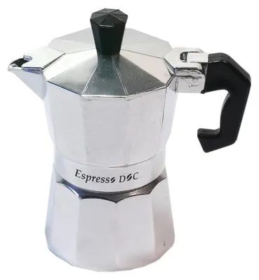 Espressokocher aus Aluminium für 1 Tasse, 8 x 13 x 9 cm