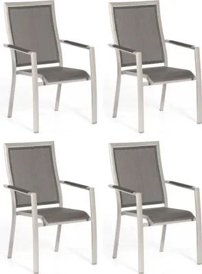 Produktbild von Sonnenpartner 4x Stapelstühle Star Aluminium mit Textilen silber Stapelstuhl