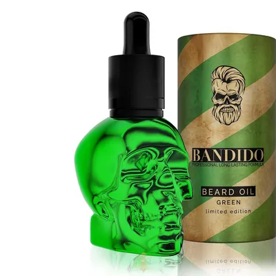 Produktbild von BANDIDO - Green Skull Bart Öl Tagespflege – geschmeidiger Bart & gepflegte Haut