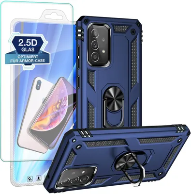 Produktbild von Armor Outdoor Hülle mit 9H Displayglas Displayschutz für Samsung Galaxy A52 / A52s – Farbe: Blau