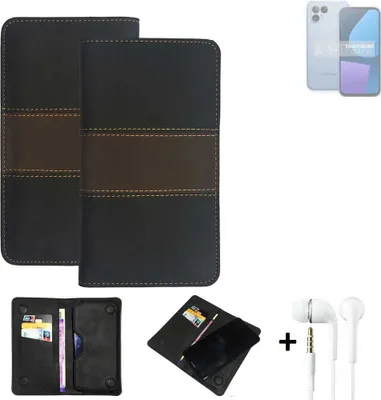 Produktbild von K-S-Trade Handyhülle + Kopfhörer kompatibel mit Fairphone  Fairphone 5 Schutzhülle Walletcase Bookstyle Tasche Schutz Case Hülle Wallet Cover