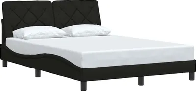 Image de vidaXL Cadre de lit sans matelas noir 140x190 cm Tissu