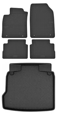 Produktbild von Gummimatten + Kofferraumwanne für Opel Vectra C 2002-2008 (Schrägheck) – Schwarz, passgenau – Wielganizator