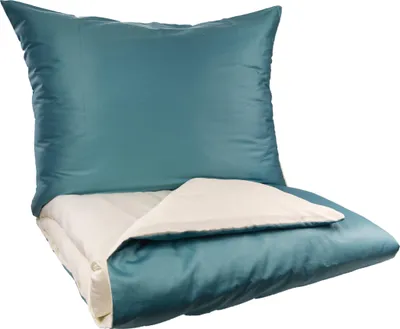 Produktbild von Französische Bettwäsche Satin UNI DUO 240x220, 70x90cm petrol/cream