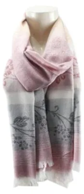 Produktbild von Damen Schal mit Blumen Muster » Fransenschal seidig weich 180x70cm » leichter Damenschal mit dezentem Blumenmuster » Frühling & Sommer Schal: Motiv 9 Motiv: Motiv 9