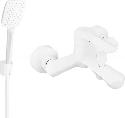 Produktbild von Mexen Sabre R62 Wannenbatterie mit Brausegarnitur, Weiß - 7213R62-20