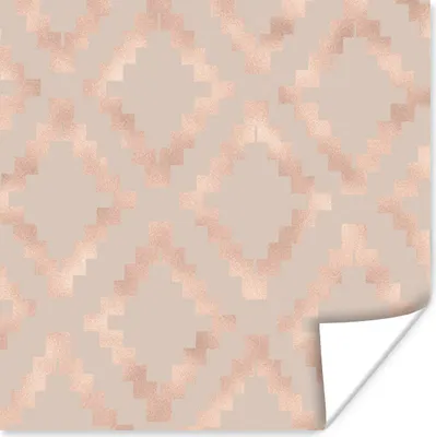 Produktbild von MuchoWow® Poster Rosa - Luxus - Muster 50x50 cm - Wohnzimmerdekoration