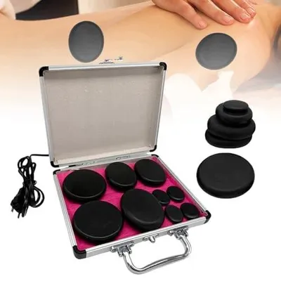 Zdjęcie produktu dla Kamienie do masażu hot stone bazalt zestaw 9 szt dla relaksu