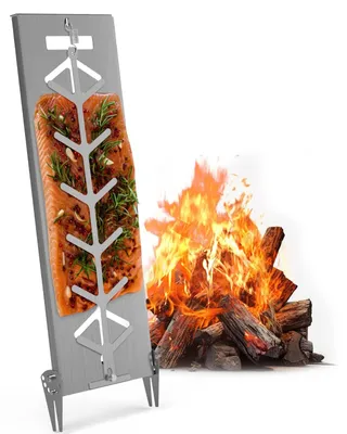 Image de Solidchoice - Planche de cuisson en acier inoxydable pour saumon, pour des résultats de barbecue parfaits