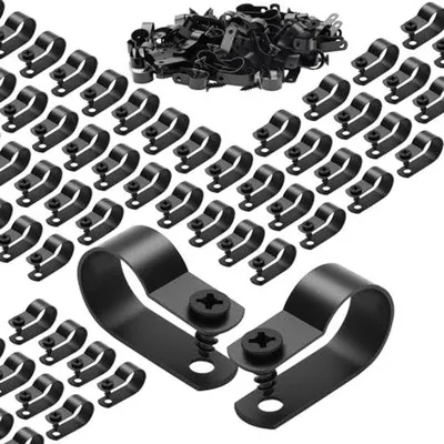 Obrázek produktu pro Sada držáků kabelů – držáky kabelů typu R se šrouby – 10,4 mm, 120 kusů