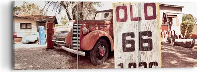 Produktbild von Bild auf Leinwand - Leinwandbild - Straße alt 66 USA - 90x30cm - Wand Bild - Wanddeko - Wandbilder - Leinwanddruck - Bilder - Kunstdruck - Wanddekoration - Leinwand bilder - Wandkunst - CA90x30-3562