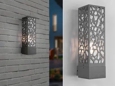 Produktbild von LED Außenwandleuchte eckig Edelstahl in Anthrazit Fassadenlampe für die Terrasse